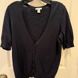 Caslon Black Textured Knit Top